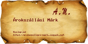 Árokszállási Márk névjegykártya